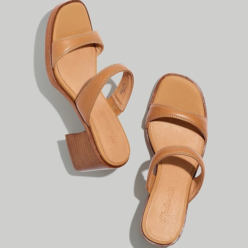 Madewell The Saige Double-Strap Sandal in Leather